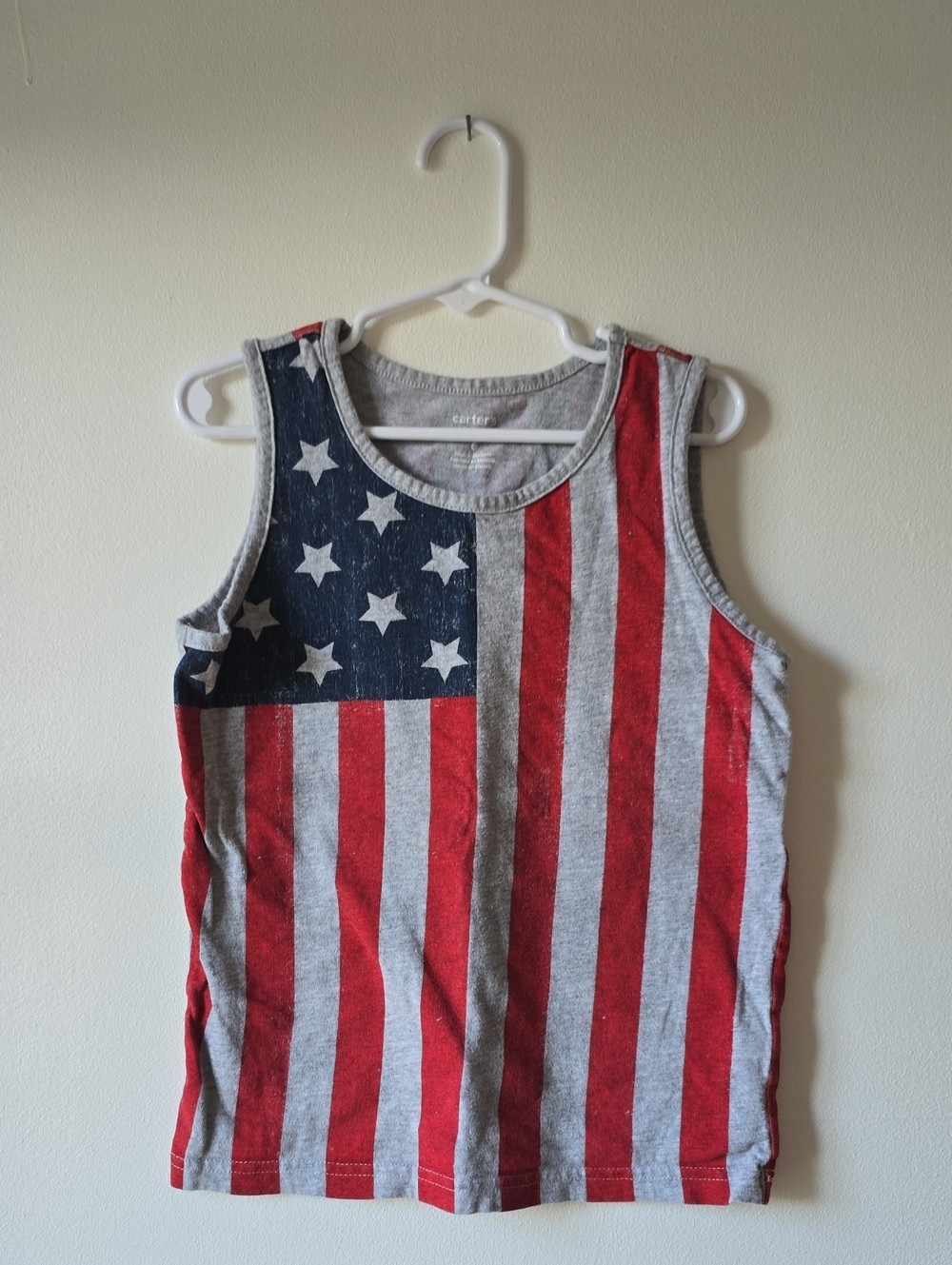 Carter's Boys Red, Blue & Gray American Flag Tank Top